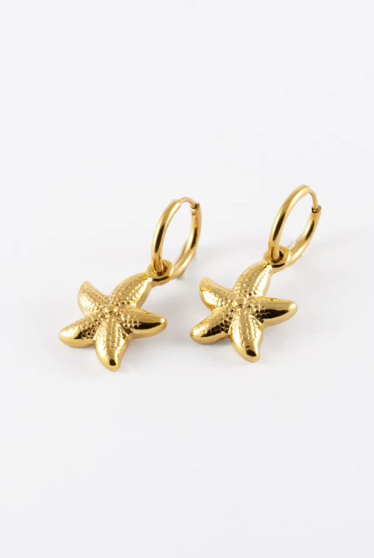 Golden starfish earring